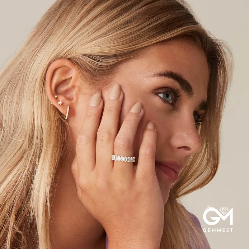 Gold Plated Rings Oval Cubic Zirconia Love Ring