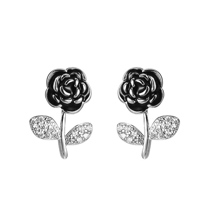 Sweet Camellia Earrings with Rose Studs