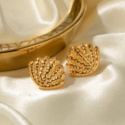 Titanium Steel Hammer Shell Temperament Earrings