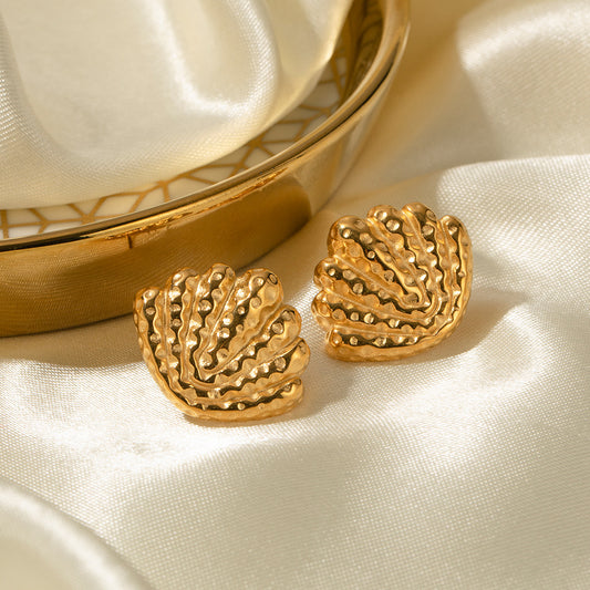 Titanium Steel Hammer Shell Temperament Earrings