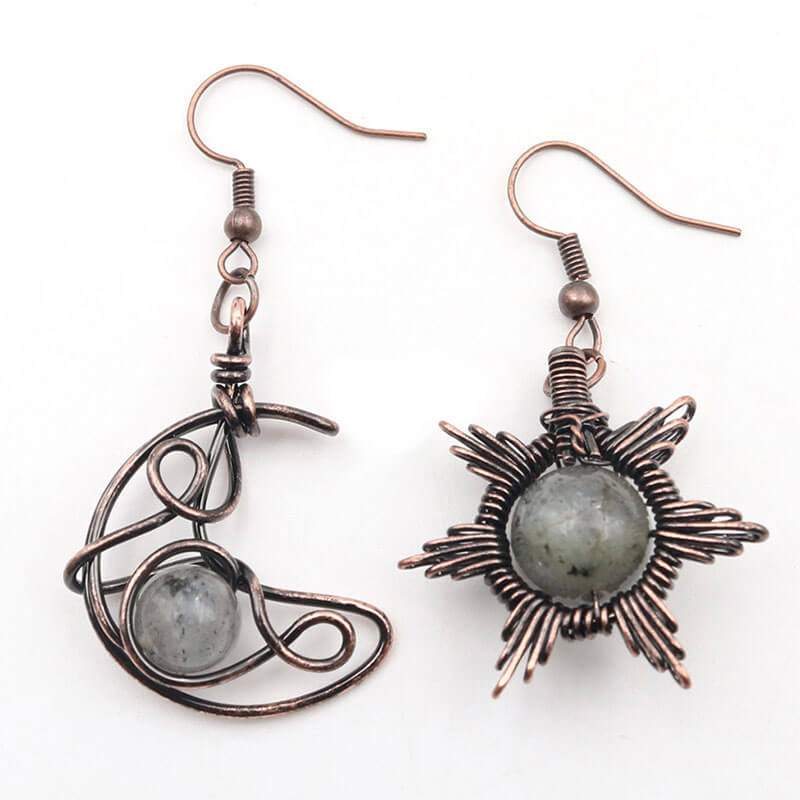 Vintage Hollow Moon & Star Dangle Earrings