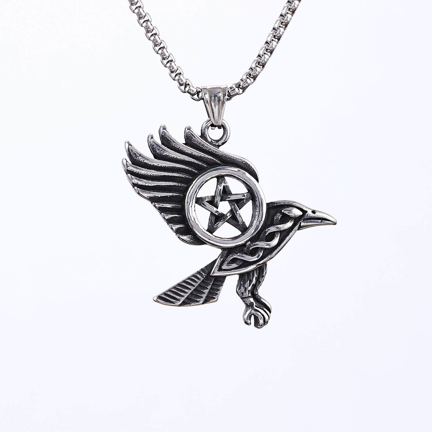Eagle Wings Five-pointed Star Stainless Steel Necklace