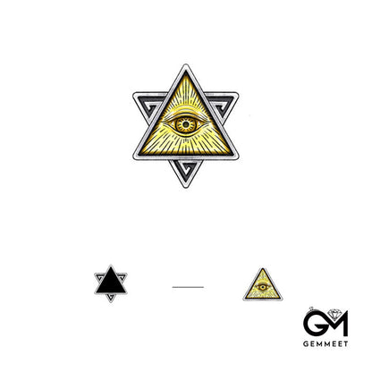 Simple Triangle Eye Of God Sterling Silver Earrings