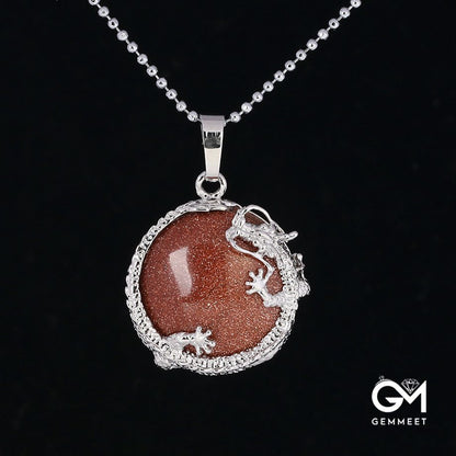 Amethyst Stone Dragon Necklace