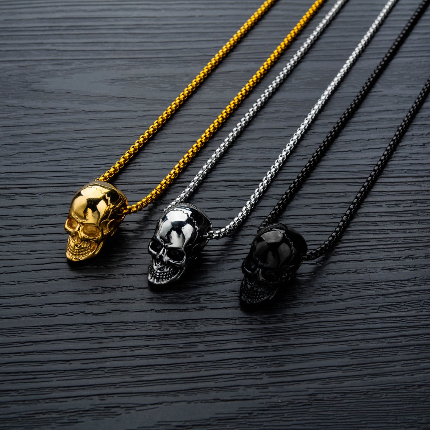 Halloween Hiphop Head Skull Pedant Titanium Steel Necklace