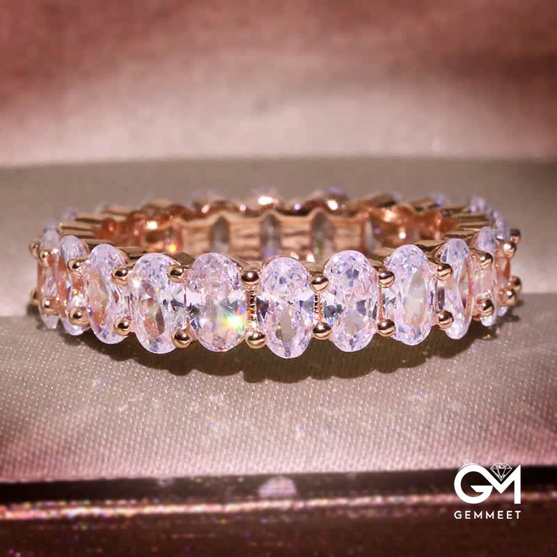 Gold Plated Rings Oval Cubic Zirconia Love Ring